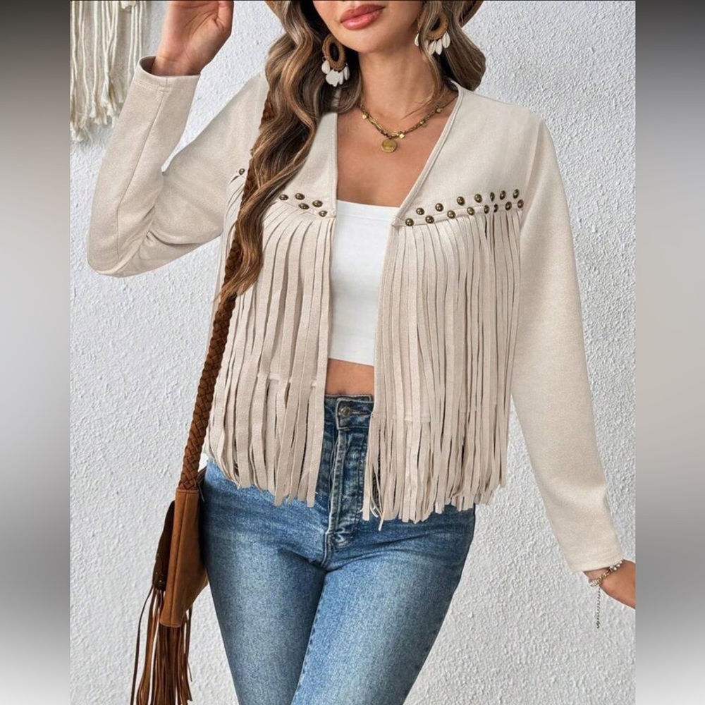 Fringed Cream Jacket - Picture 6 of 6